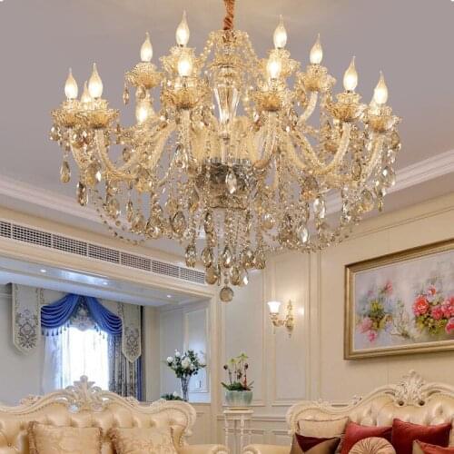 European Modern Living Room Crystal Chandelier Indoor Bedroom Restaurant Chandelier Home Hotel Villa Hall Light