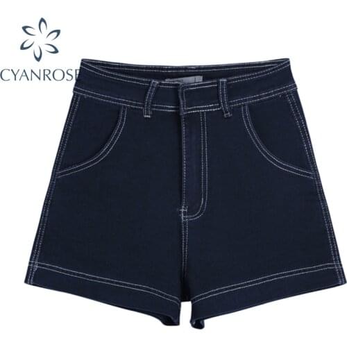 Wide Leg Short Denim Pants Women High Waist Blue Vintage Jeans Or Crop Trousers Korean Y2K Elegant Stitched Design Washed Pants