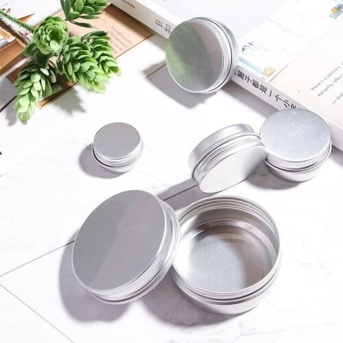 5/10/15/30/50/100/120/150 Ml Empty Silver Aluminum Tins Cans Round Candle Spice Metal Jar with Screw Lid Cosmetic Containers