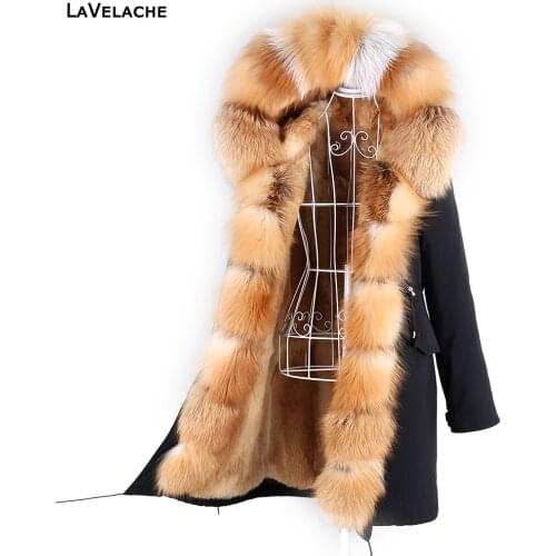 2020 New Winter Jacket Women Real Rabbit Fur Coat Natural Fox&Raccoon Fur Collar Thick Warm Streetwear Detachable Long Parka