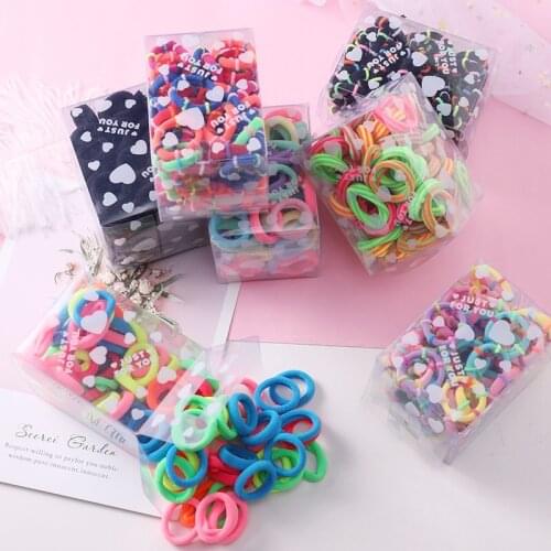 50pcs/pack Elastic Hair Bands Solid Color Hair Ropes Princess Rubber Bands Headband For Little Girls Hair Accessories Gift