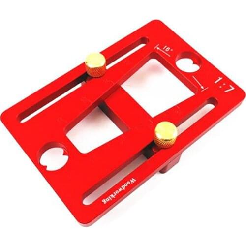 Aluminum Alloy Dovetail Marker – Wood Dovetail Jig Guide, Featuring 1:7 Slope, Woodworking Hand Tool for Crafts, Blue, Red