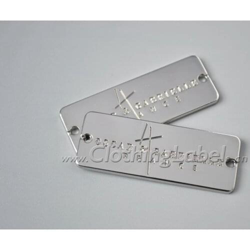 Custom metal labels for bag, clothing, shoes, engraved logo, zinc alloy material, accept small order