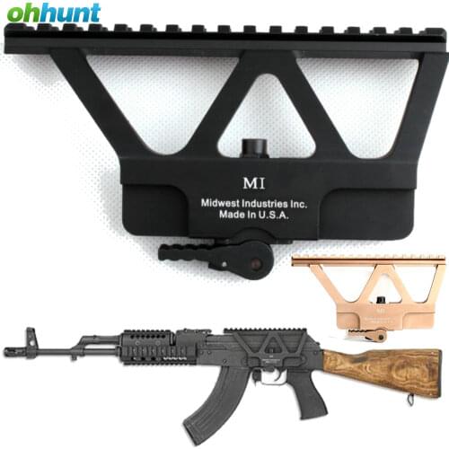 MI AK Quick Detach AK Gun Rail Scope Mount Base Picatinny Side Rail Mounting For AK 47 AK 74 Hunting Rifle Scope Accessories