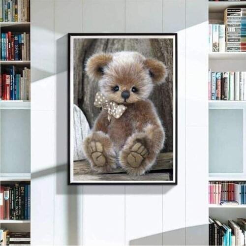 Full square/round Embroidery customizable 5D DIY diamond painting cute bear 3D Cross stitch kits mosaic wall stickers