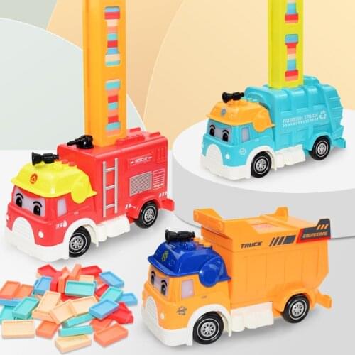 Domino Train Car Set Kids Sound Light Automatic Laying Domino Brick Colorful Dominoes Blocks Game Toys Set Gift for Boys TSLM1