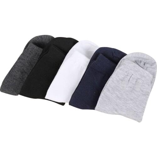 5 Pairs Men Casual Short Sock Mature Business Formal Classic Black Cotton Socks Summer Spring Breathable Deodorant Male Meias