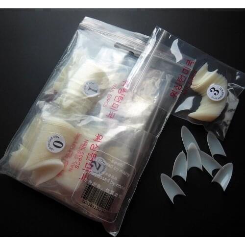 Wholesale 500PCS 10Sizes Clear Natural White False Point Stiletto French Acrylic UV Gel Nail Tips Free Ship