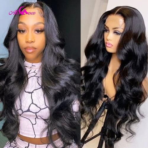 Ali Coco Body Wave Lace Front Wig Transparent Lace Frontal Wig 250 Density Human Hair Wig 13x6 Transparent Lace Frontal Wigs