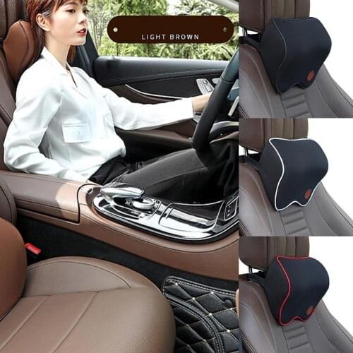 1pcs Car Seat Neck Pillows Headrest Car Filled Fiber For Travel Rest Support Car Head Pad Auto Seat Foam Cushion Memory S3T4