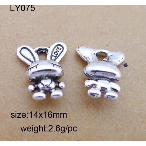 Rabbit Charms Pendants Jewelry DIY Fit Bracelets Necklace Earrings 25Pcs