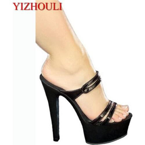 15cm high with transparent glass slipper The bottom of the thick waterproof princess sandals catwalk shows display