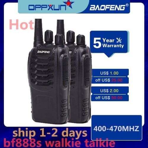 2 pcs 2020 BAOFENG BF-888S walkie-talkie for hunting two-way car radio transmitter portable transceiver 5W 3km-5km brand new