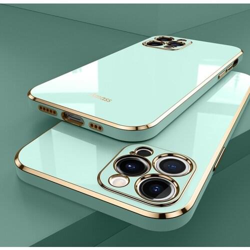 Luxury Classic Square Plating Frame Case For iPhone 12 11 Pro Max Mini X XS XR 7 8 Plus SE 2020 Soft Silicone Shockproof Cover