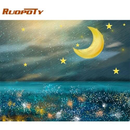 RUOPOTY Frame DIY Painting By Numbers Abstract Light Landscape Modern Paint By Numbers Wall Art Picture Coloring By Numbers Arts