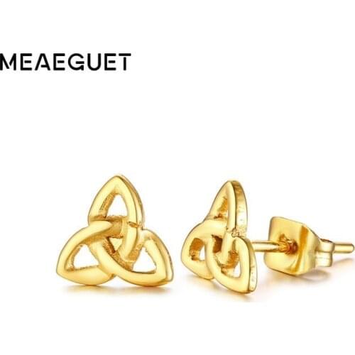 Stainless Steel Celtic Knot Stud Earrings in Golden Sister Gift for mom