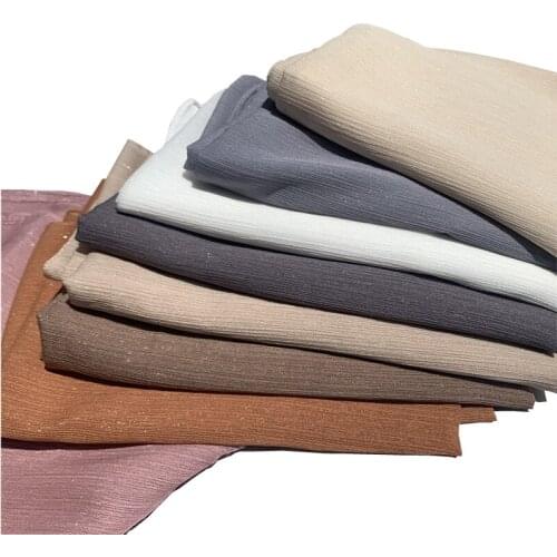 10pcs/lot Shimmer Silver Hijab Crepe Chiffon Scarf Plain Muslim Scarfs Shawl Fashion Solid Women Hijabs