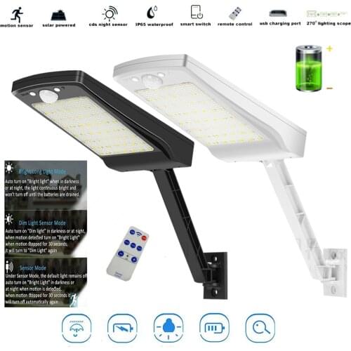 56 LEDs Solar Light 900LM Super Bright Outdoor Waterproof Garden Wall Lamp Available With Remote solar Charging