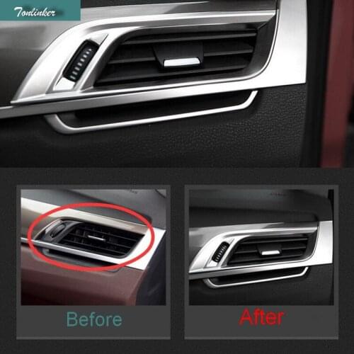 Tonlinker 1-2 PCS Car Styling ABS Dashboard air conditioning in the outlet Cover Case stickers for Bmw New X1 2016 Accessorie