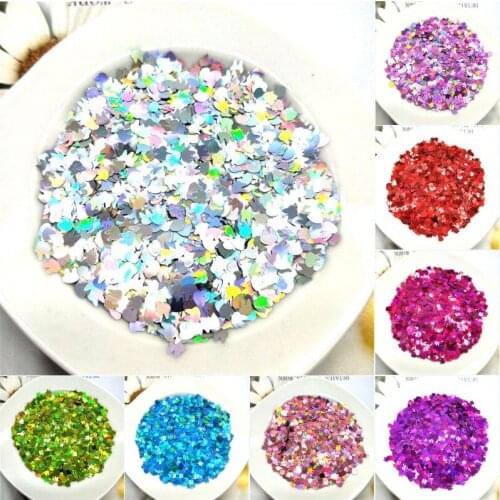 Ultra-thin PET Sequins 4mm Rabbit Laser Glitter 3D Nail Sequin Paillettes Eo-Friendly Loose Sequin for Nails Art Decorations 10g