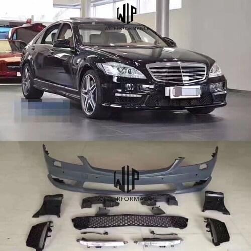 W221 S350 S65 S63 AMG style Car body kit PP Unpainted front Rear bumper Side skirts for Mercedes Benz W221 S65 S63 AMG 07-13