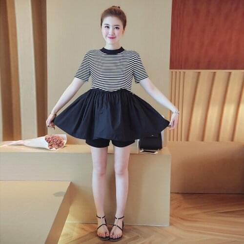 2017 Maternity clothes for Women short Sleeve Maternity Shirts for Pregnancy Plus Size Clothes for Summer season sets 9102