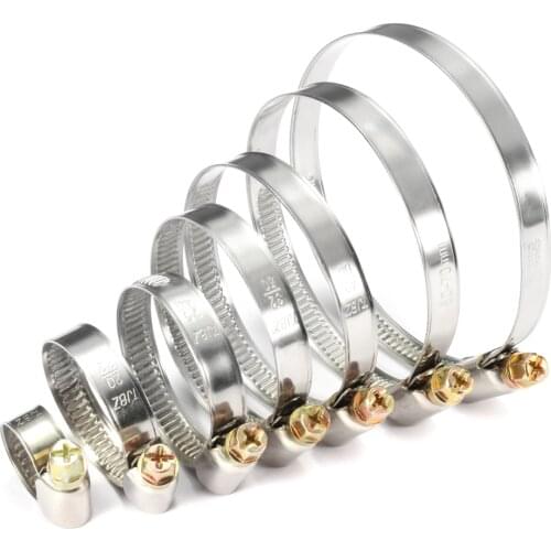 1/5pcs Pipe Clamps Genuine Jubilee Stainless Steel Hose Clips Fuel Hose Pipe Clamps Worm Drive Durable Anti-oxidation