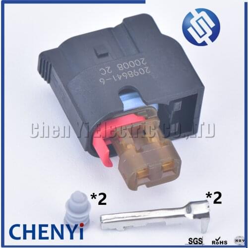 1 set 2 pin waterproof connector plug 2098641-6 car plastic housing plug auto wiring harness cable auto connector
