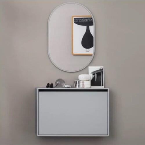 Cheap Promotion Fashion Popular Modern Design Nordic Style Wall mounted Black Oval Living Washing Room Decoration Mirror 1PC