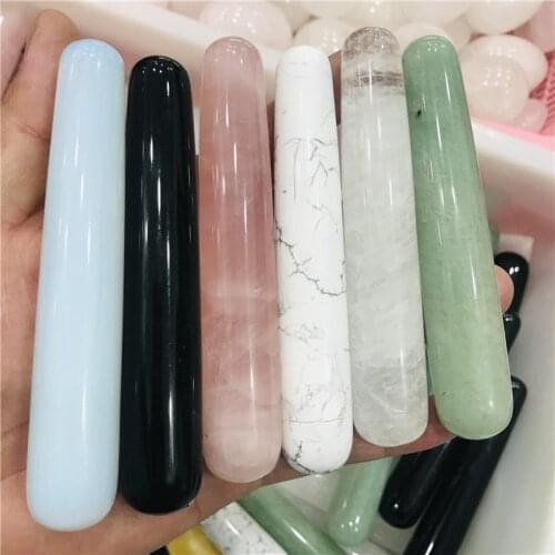 1pc Rose Quartz Yoni Wand Massager Natural Crystal Vaginal Massage Obsidian Pleasure Stick Stone Body Face Healing Massager