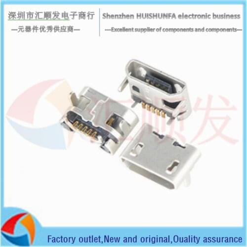 10pcs!!! All copper Mikes horns without crimping MicroUSB socket 5-pin four-pin plug-in board female socket interface Taping