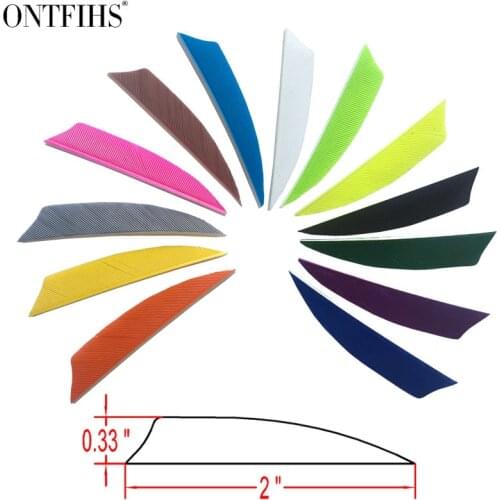 100 PCS ONTFIHS New 2inch Shield Cut Archery Fletches Arrow Feather Fletching Turkey Feathers RW