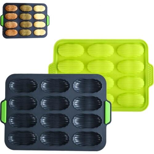 12 Grids Silicone Madeleine Cake Mould Non-stick Shell Cake Bread Baking Mold Cookie Pans Baking Tools