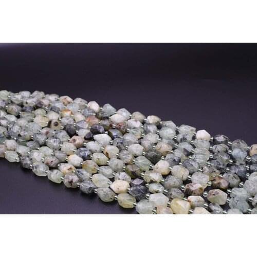 12x16mm AA Natural Faceted Prehnite irregular Oval Stone Beads For DIY necklace bracelet jewelry make 15 "free delivery