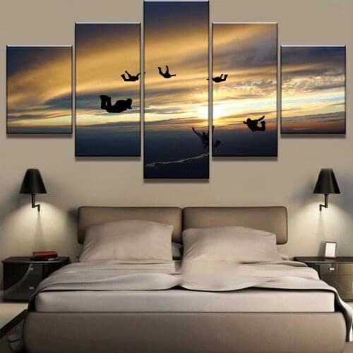 5 PCS DIY Full Square Round Diamond Painting Skydive Extreme Sports Landscape Diamond Embroidery Cross Stitch Rhinestones Mosaic