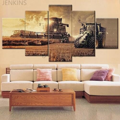 5 pieces of HD print canvas painting farm tractor decoration print poster and prints wall art decorative painting Jenkins