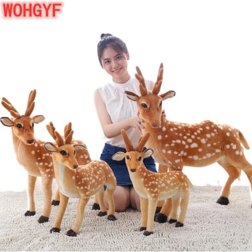 50cm Simulation Plush Stuffed Sika Deer Toy for Kids Baby Doll Childrens Birthday Gift