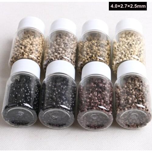 HARMONY 7000pcs 7 Colors Choice 4.0x2.7x2.5mm Copper Micro Nano Rings Beads for Nano Tip Hair Extensions