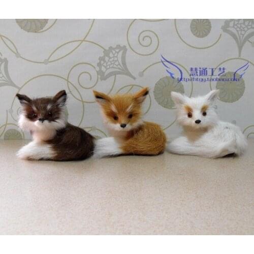 9x8x7cm mini fox toy polyethylene & furs resin handicraft,decoration baby toy Christmas gift d383