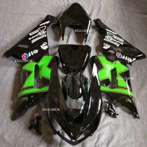 Black and green Edition Body Kits for Kawasaki Ninja ZX-6R 2005 2006 ZX6R 05 06 100% ABS Plastic Injection Motorcycle Hulls