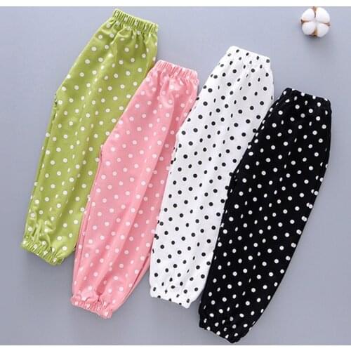 3 to 8 Years Children Girls Pants Loose Trousers Boys Dot Leggings For Girls Clothes Summer Thin Pants Trousers Kids Bottom