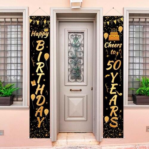 QIFU 50 Birthday Door Curtain 50th Birthday Party Decorations Adult 50 Years Birthday Balloon 50 Anniversary Party Supplies