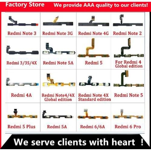 Volume Button Power Switch On Off Button Flex Cable For Xiaomi Redmi 3S 4A 5 Plus Note 2 5A 4 3 Pro Special Edition 4X Global