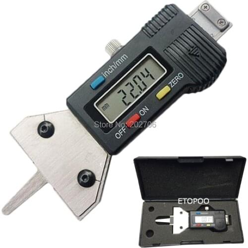 0.01mm Digital Tread Depth Gauge 0-25mm LCD Stainless Steel Tyre Tread Depth Gauge Caliper Tread Ruler Metric/inch Interchange