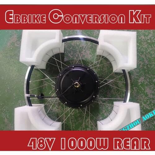 48V1000W Black Rim Disc Brake Ebike Conversion Kit Rear Wheel Electric Bike Parts 2021 Hot Selling Bike Business Partner