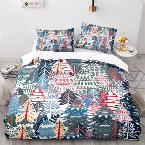 Nordic Cartoon Winter Forest Printed Bedding Set 3d Duvet Cover Sets with Pillowcase Twin Full Queen King Size Bedclothes 2/3PCS