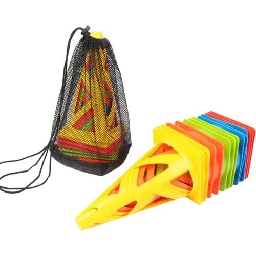 10PCS 23CM Soccer Training Cones Hollow Durable Windproof Collapsible Soccer Cones for Safety