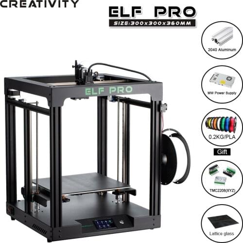 Creativity Corexy structure ELFPRO FDM 3d printer ELFPRO BMG direct extrusion 0.4mm nozzle PLA filament support BLTOUCH Leveling