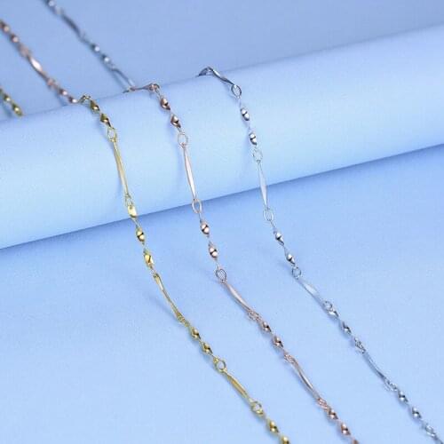 Lo Paulina 100% 925 Sterling Silver Twisted Chain For Woman 40cm/45cm Chain Necklace Gold/Rose Gold Color LP21030405