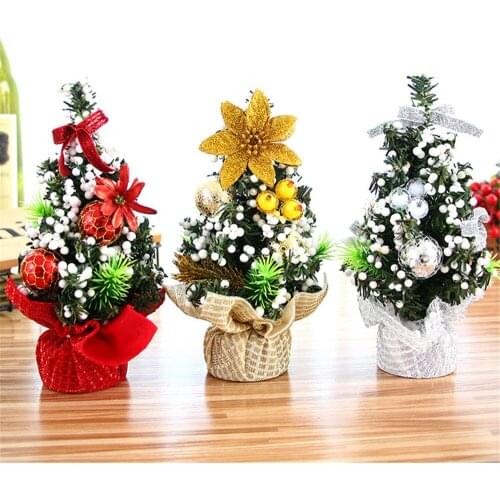 20cm Mini Christmas Tree Desktop Decoration Shopping Mall Home Holiday New Year Christmas Decoration Ornament Xmas Trees